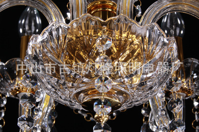 【【企業(yè)集采】金色6頭水晶燈J6 餐廳吊燈 客廳水晶燈 現代水晶燈】價格,廠家,圖片,吊燈,中山市古鎮(zhèn)燈隆照明電器廠-